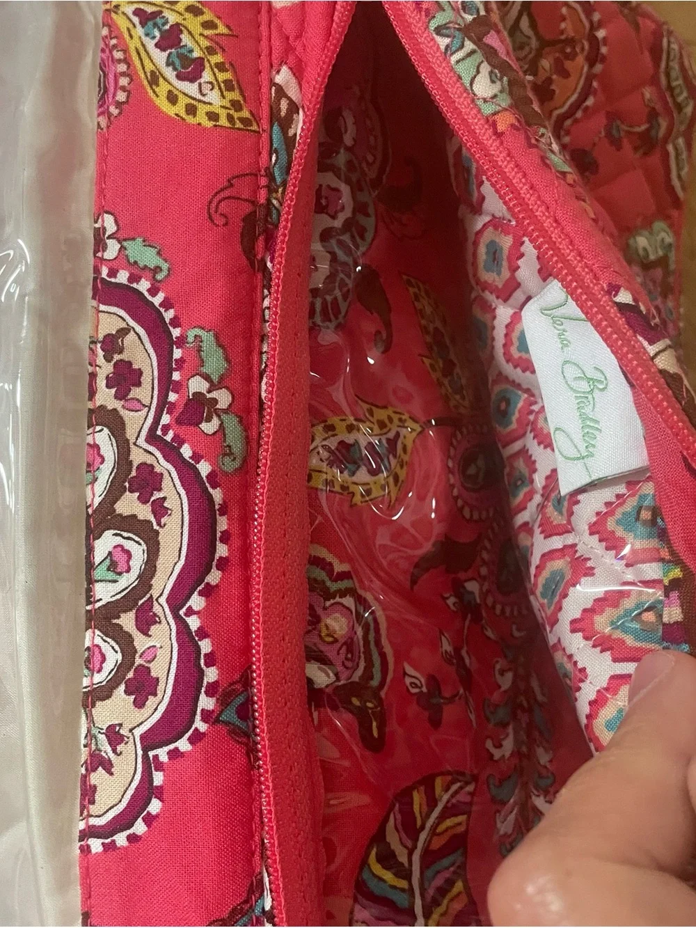 Vera Bradley call me coral Quilted Travel Cosmetic Organizer retired print